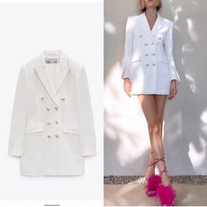 NWT Luxury Wedding Party Holiday Zara Tweed Jacket Dress with Jeweled Buttons